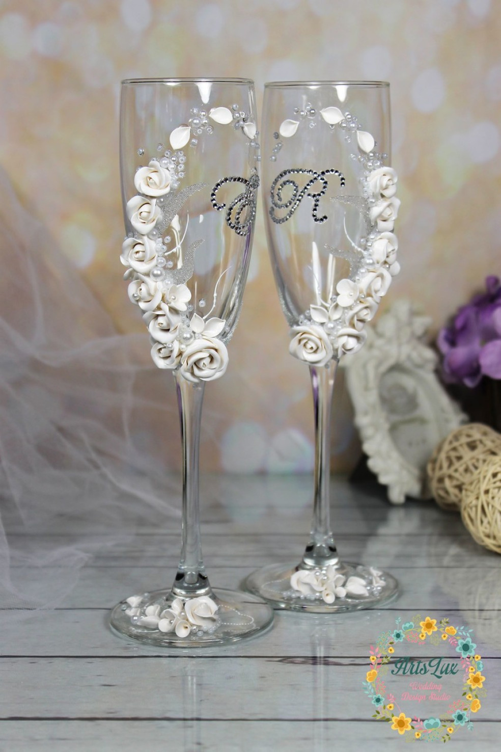 svatební sklenice na šampaňské