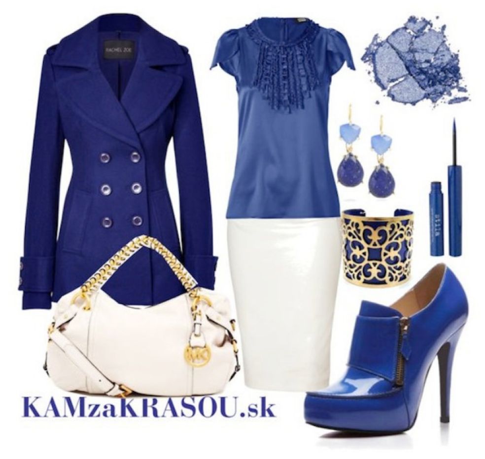 Pouzdrová sukně - outfit v modré barvě