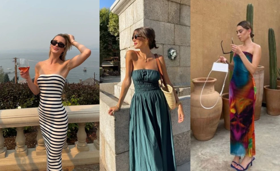 Jak nosit šaty bez ramínek