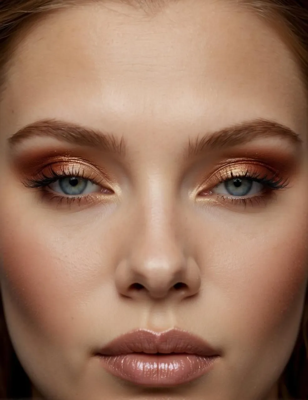 měděné oční stíny