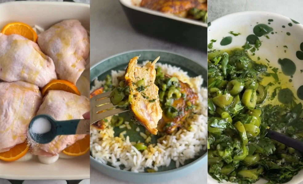 pečené kuře s olivami