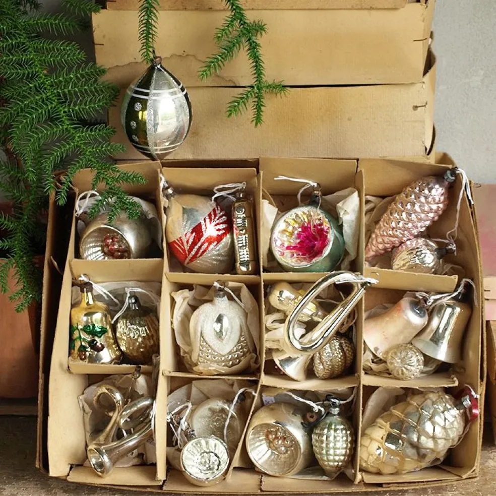 vintage vánoční ozdoby