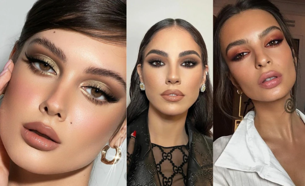 oční stíny pro hnědé oči