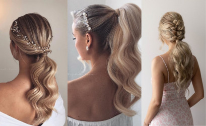 Konský cop jako svatební účes? ANO! Žádná nuda, ale sofistikovaný a trendy vzhled.