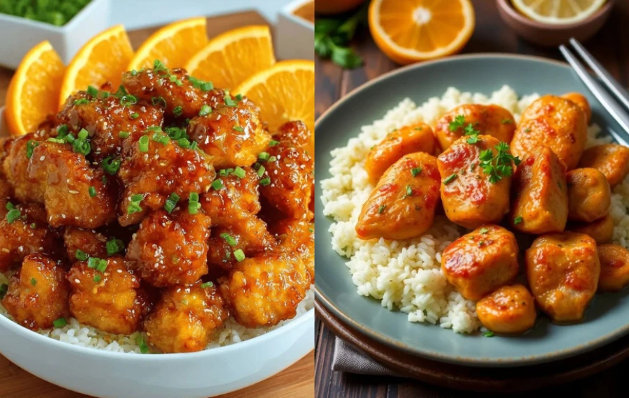 Kuřecí kousky ve sladkokyselé pomerančové omáčce