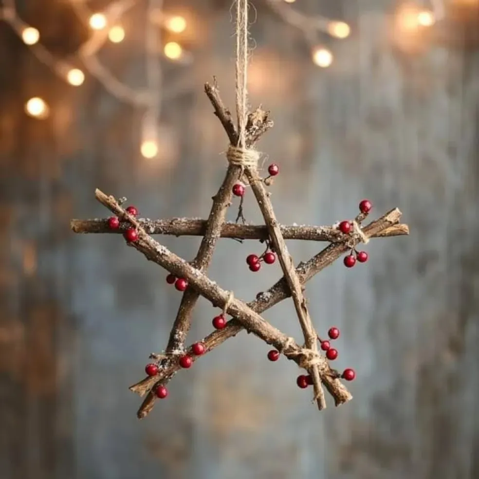 vánoční dekorace z přírody