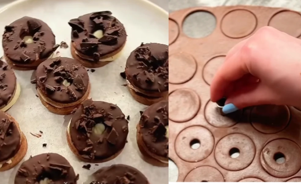 Čokoládová kolečka s náplní z bílé čokolády