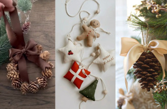 Přírodní vánoční dekorace z větviček, ořechů a látek – inspiruj se!