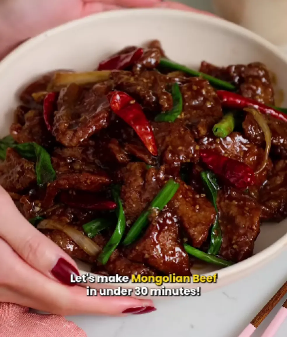 recept na mongolské hovězí maso