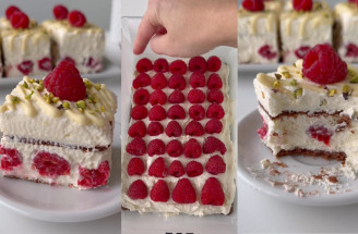 Nepečené tvarohové řezy s malinami: Rychlý dezert bez pečení