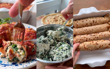 zapečené palačinky se špenátem