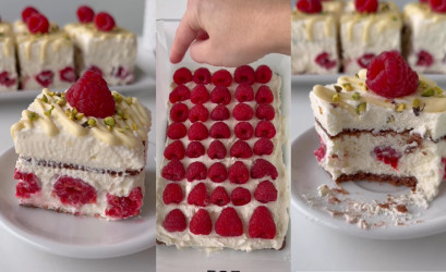 Nepečené tvarohové řezy s malinami: Rychlý dezert bez pečení