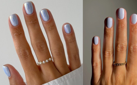 světle modré nehty Trend Sky Blue Nails