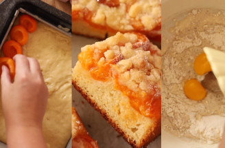 Meruňkový kynutý koláč s drobenkou: Nadýchaný a šťavnatý recept na plech