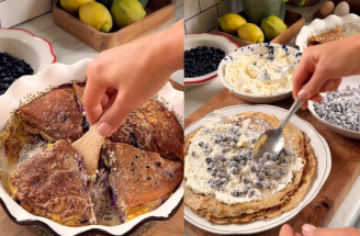 Zapékané palačinky s tvarohem a borůvkami: Recept s vanilkovou omáčkou