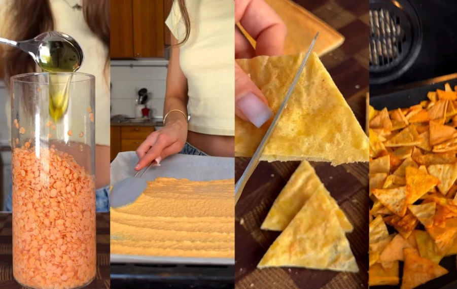 čočkové chipsy recept